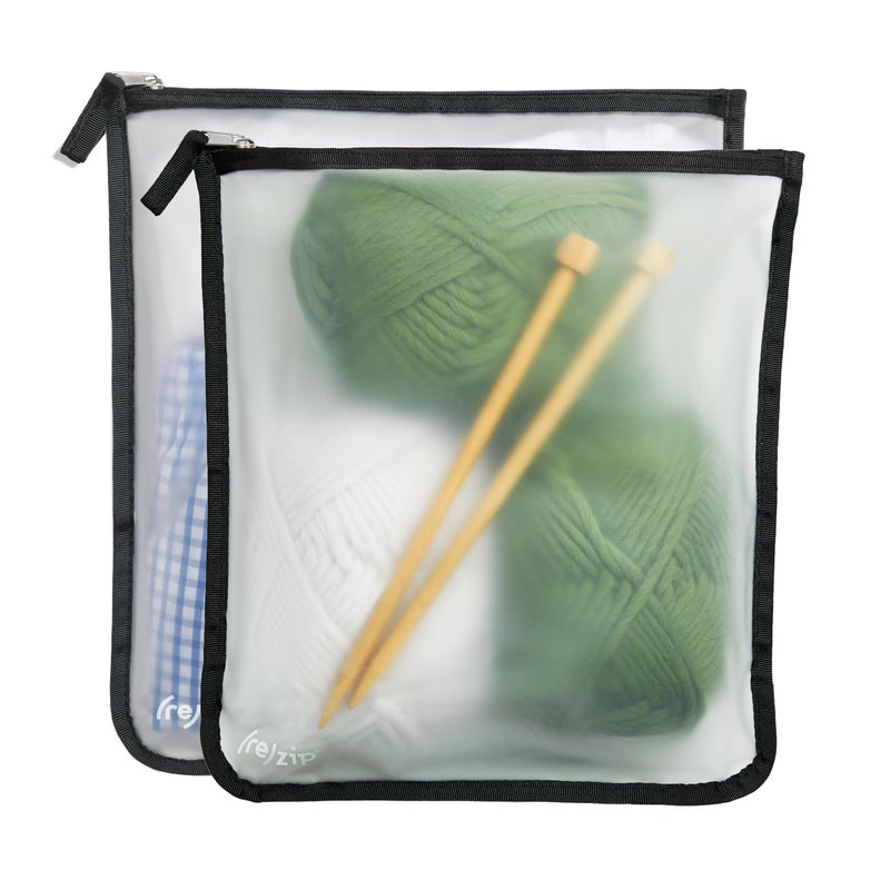 Rezip (re) zip 2-Pack Gallon Size Storage Bags | Zippered, Reusable Bags for Travel & Household Storage | BPA-Free, Food Grade, Machine Washable (Black) - Image 1